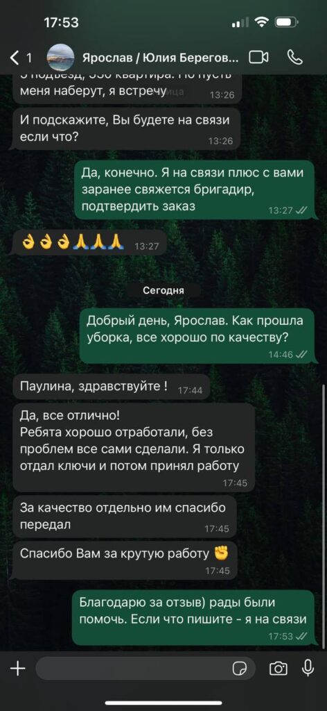 Скриншот отзыва