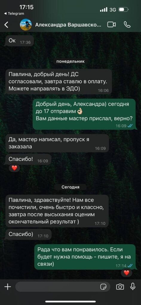 Скриншот отзыва